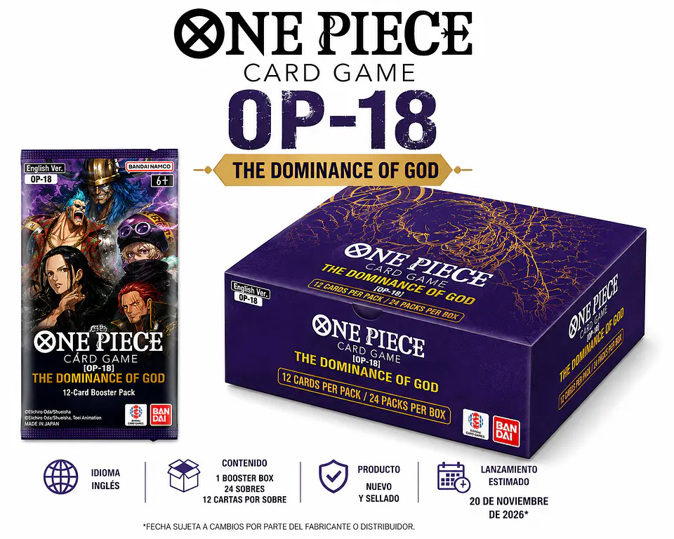 One Piece Card Game – The Dominance of God [OP-18] PREVENTA 2
