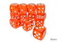 Chessex Dice Block – Translucent Orange/White 16mm D6 (12 Dados) - thumbnail 2