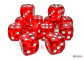 Chessex Dice Block – Translucent Red/White 16mm D6 (12 Dados) - Miniatura 2
