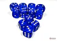 Chessex Dice Block – Translucent Blue/White 16mm D6 (12 Dados) - thumbnail 2