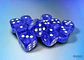 Chessex Dice Block – Translucent Blue/White 16mm D6 (12 Dados) - thumbnail 3