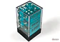 Chessex Dice Block – Translucent Teal/White 16mm D6 (12 Dados) - thumbnail 1