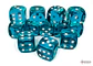 Chessex Dice Block – Translucent Teal/White 16mm D6 (12 Dados) - thumbnail 2