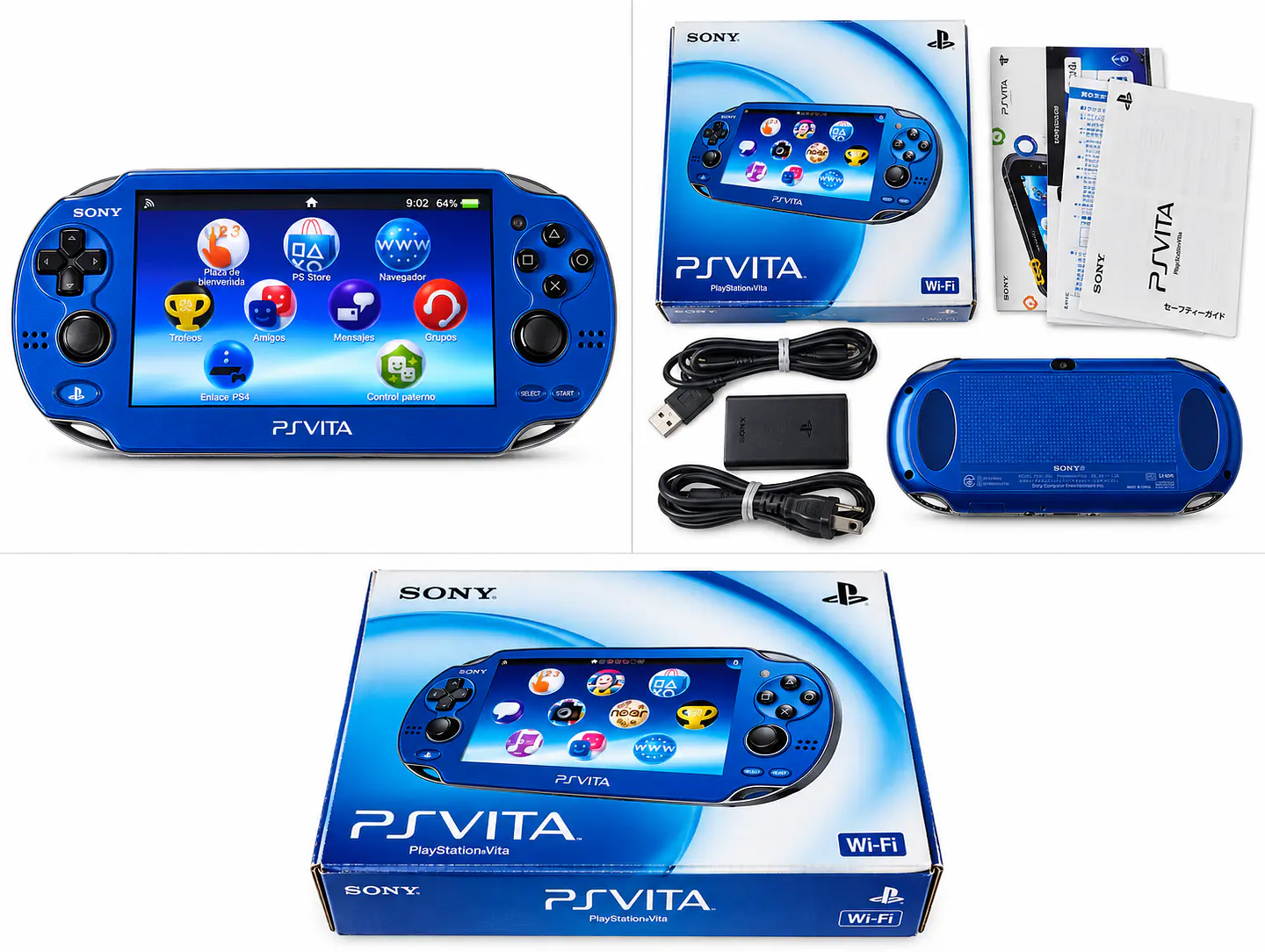 PS Vita Fat Sapphire Blue Caja Liberada microSD 32GB 3