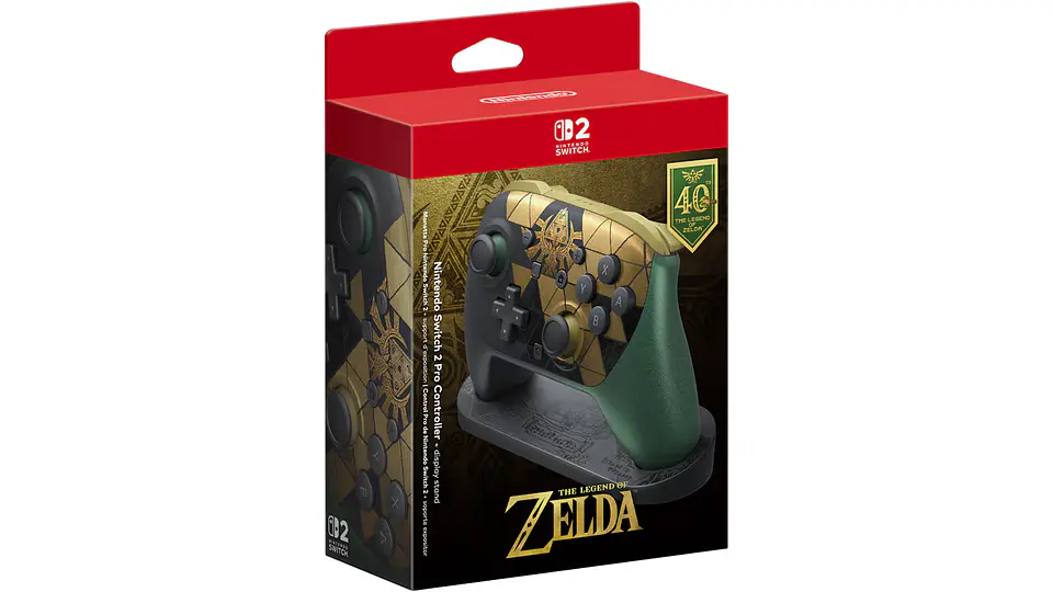 Nintendo Switch 2 Pro Controller Zelda 40th + Display Stand 1