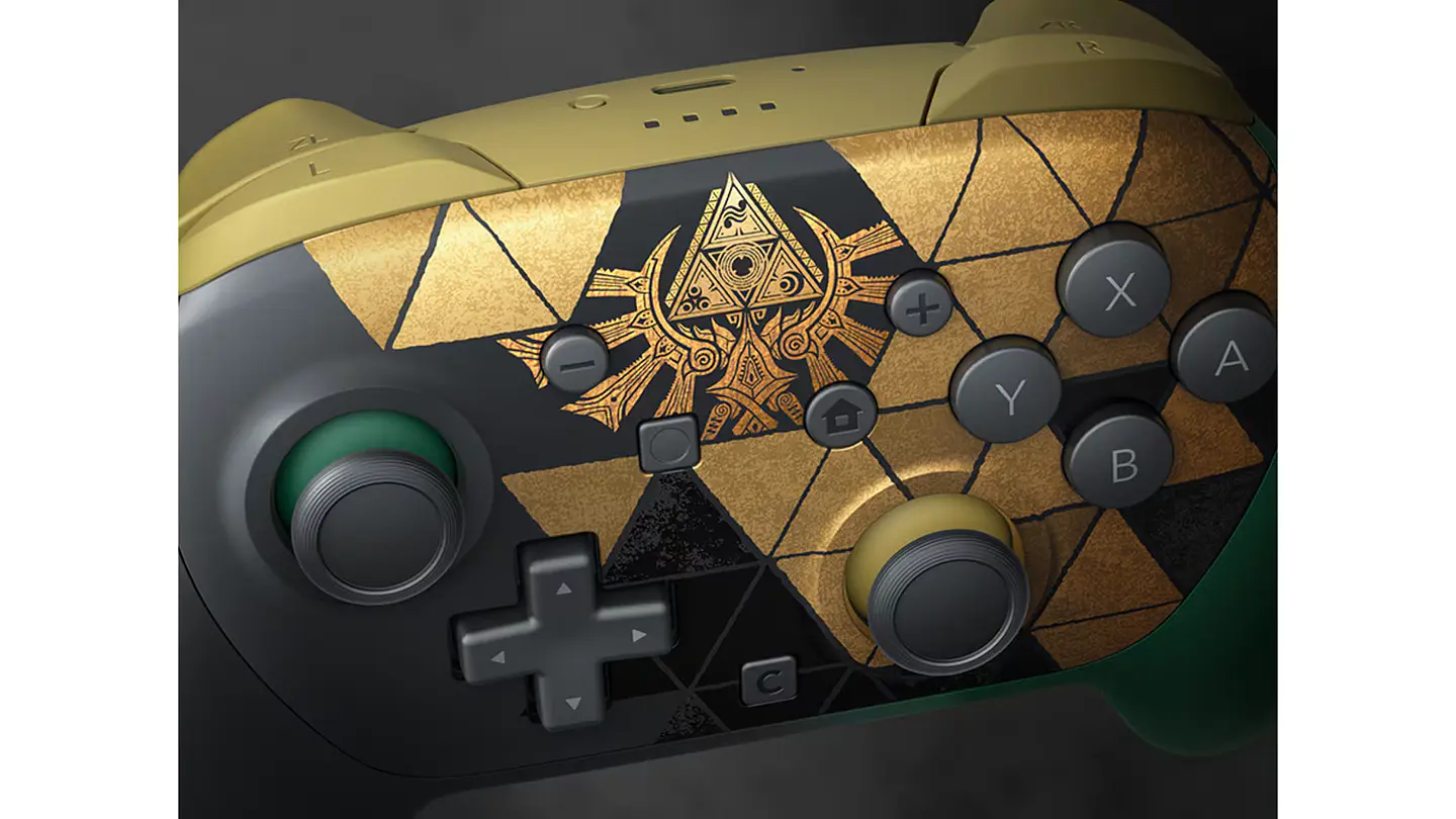 Nintendo Switch 2 Pro Controller Zelda 40th + Display Stand 9