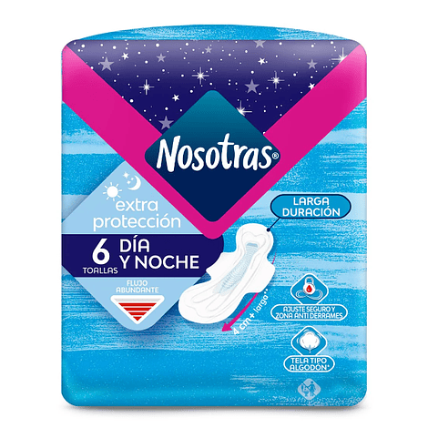 Toalla higiénica Nosotras Día y Noche Extra Proteccion 6unds