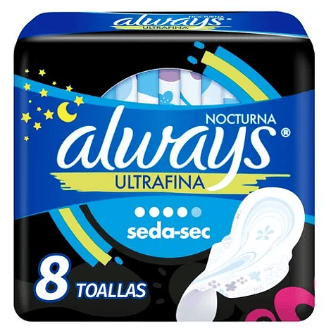 Toalla higiénica Always Ultrafina Noche 8 unidades