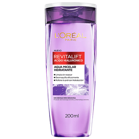 Agua Micelar L'Oreal Revitalift Ácido Hialurónico 200ml