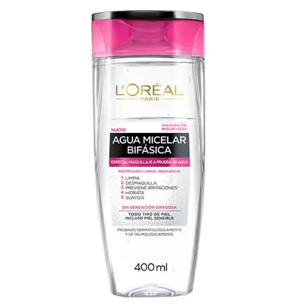 Agua Micelar L'Oreal Bifásica 400ml