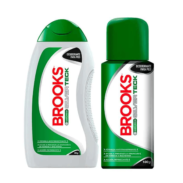 Desodorante Aerosol Pies Brooks 100 g + Talco 80 g