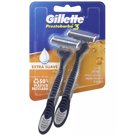 Pack x2 Maquina de Afeitar Gillette Extra Suave