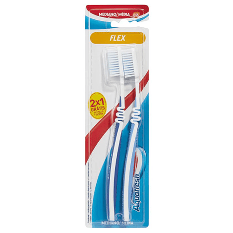 Cepillo Dental Aquafresh Flex Medio 2 Unidades