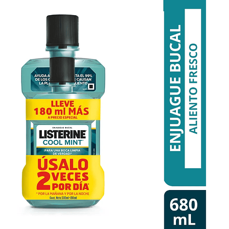 Enjuague Bucal LISTERINE Promopack Cool Mint 500ml + 250 ml