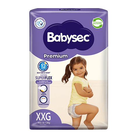 Pañales Babysec Premium XXG 14 Unds