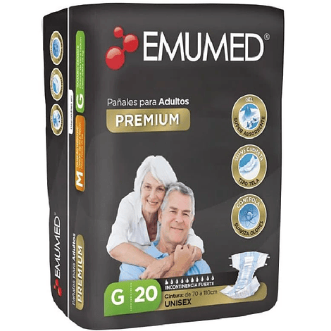 Pañales Adulto EmuMed Premium G (20 Und)