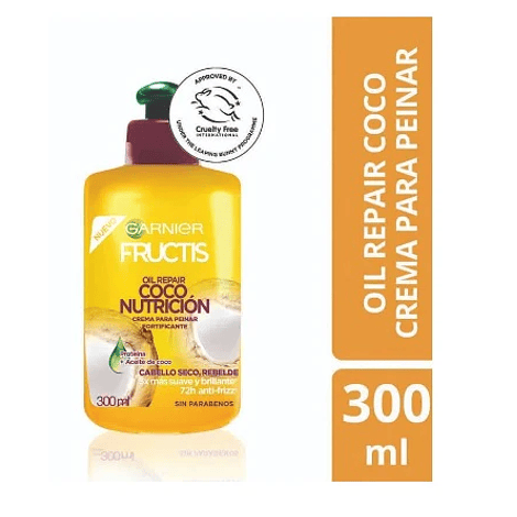 Crema de Peinar Fructis Oil repair Liso Coco 300ml