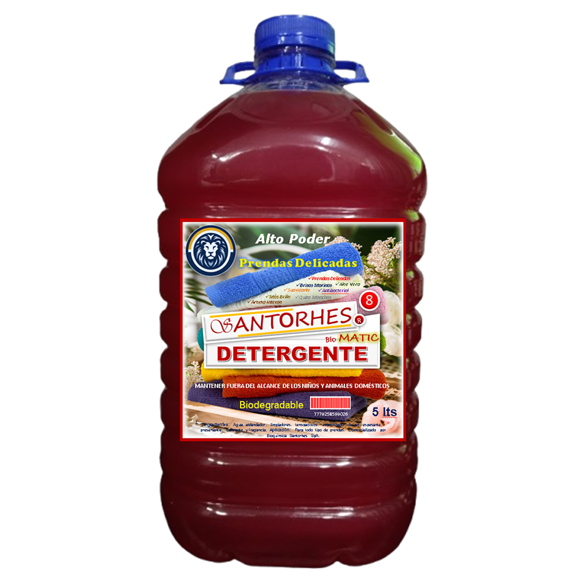 Detergente Líquido Rojo Nacarado Prendas Delicadas (5 Litros) 1