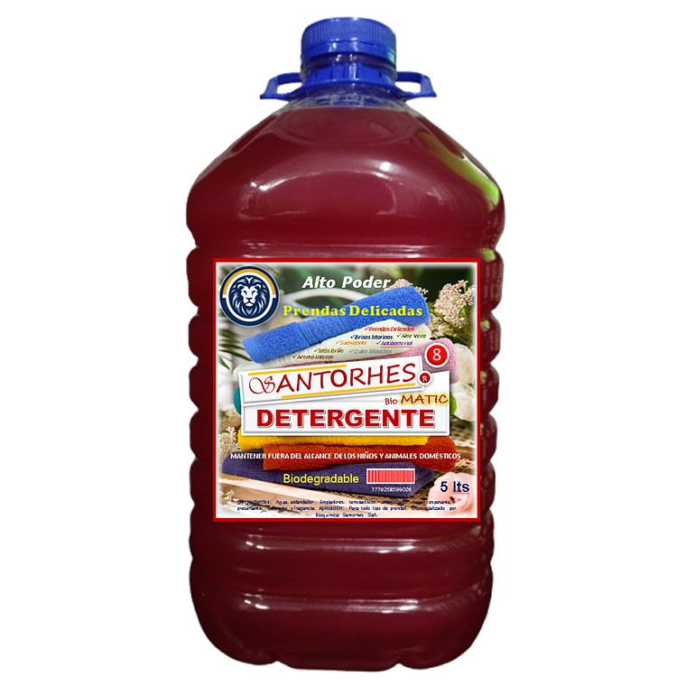 Detergente Líquido Rojo Nacarado Prendas Delicadas (5 Litros) 1
