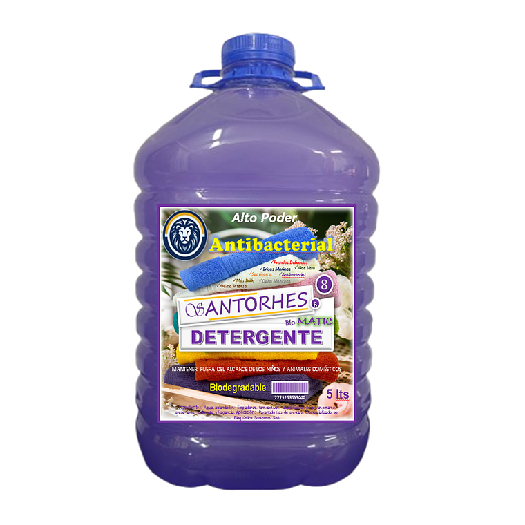 Detergente Líquido Violeta Nacarado Antibacterial (5 Litros) 1