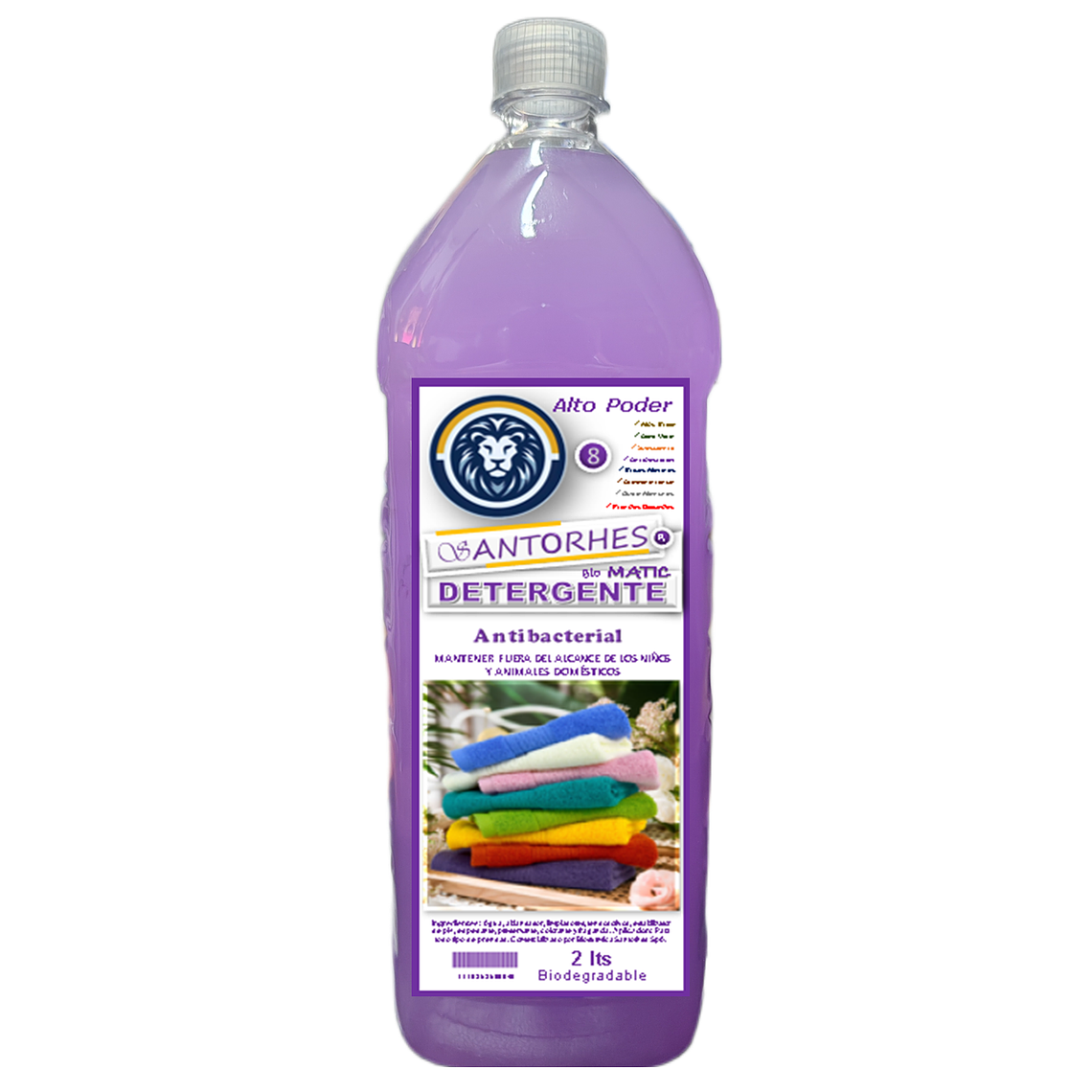 Detergente Líquido Violeta Nacarado Antibacterial (2 Litros) 1