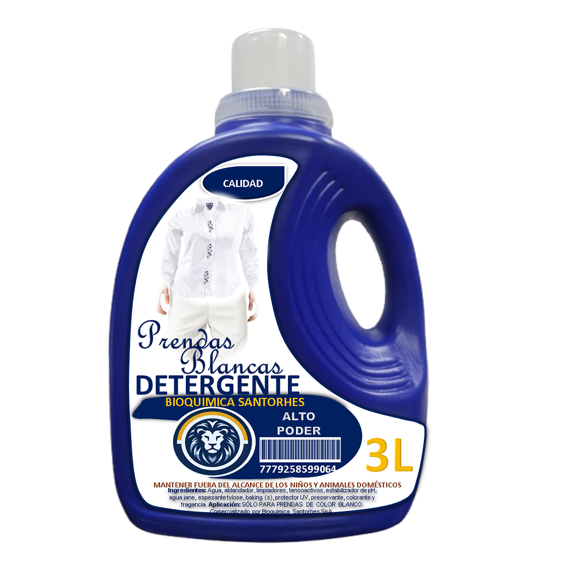 Detergente Líquido Transparente Prendas Blancas (3 Litros) 1