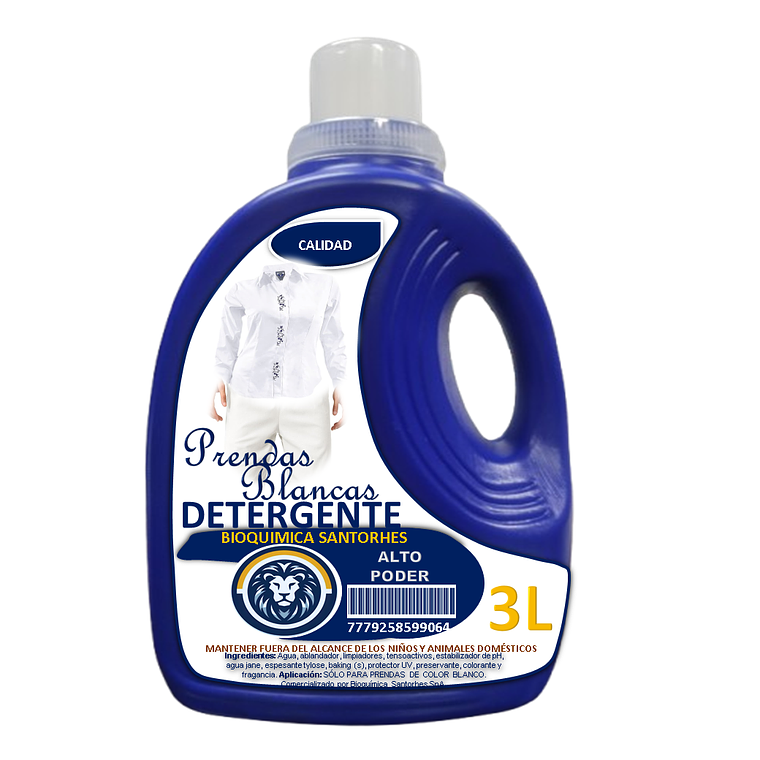 Detergente Líquido Transparente Prendas Blancas (3 Litros) 1