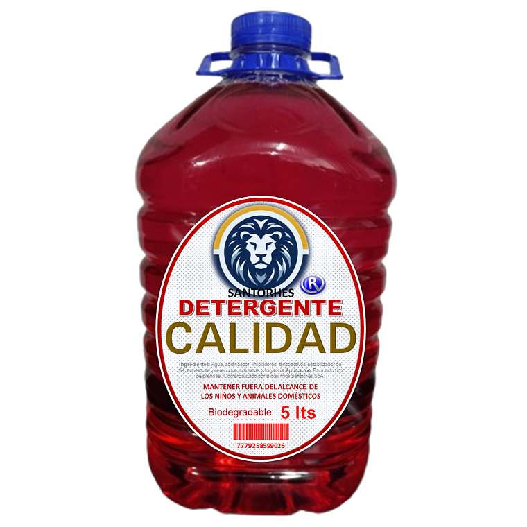 Detergente Líquido CALIDAD Rojo (5 L) 1