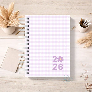 Agenda Xadrez Roxo