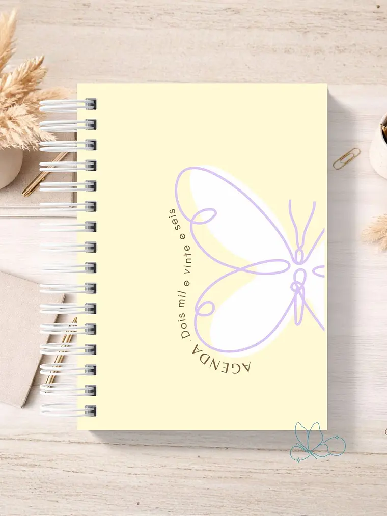 Agenda Butterfly Amarela 1