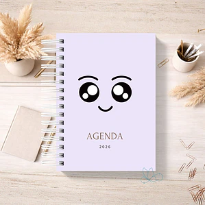 Agenda Happy Face Roxo