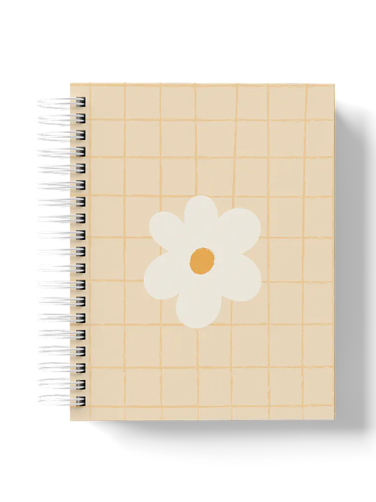 Caderno Margarida Grid laranja 1