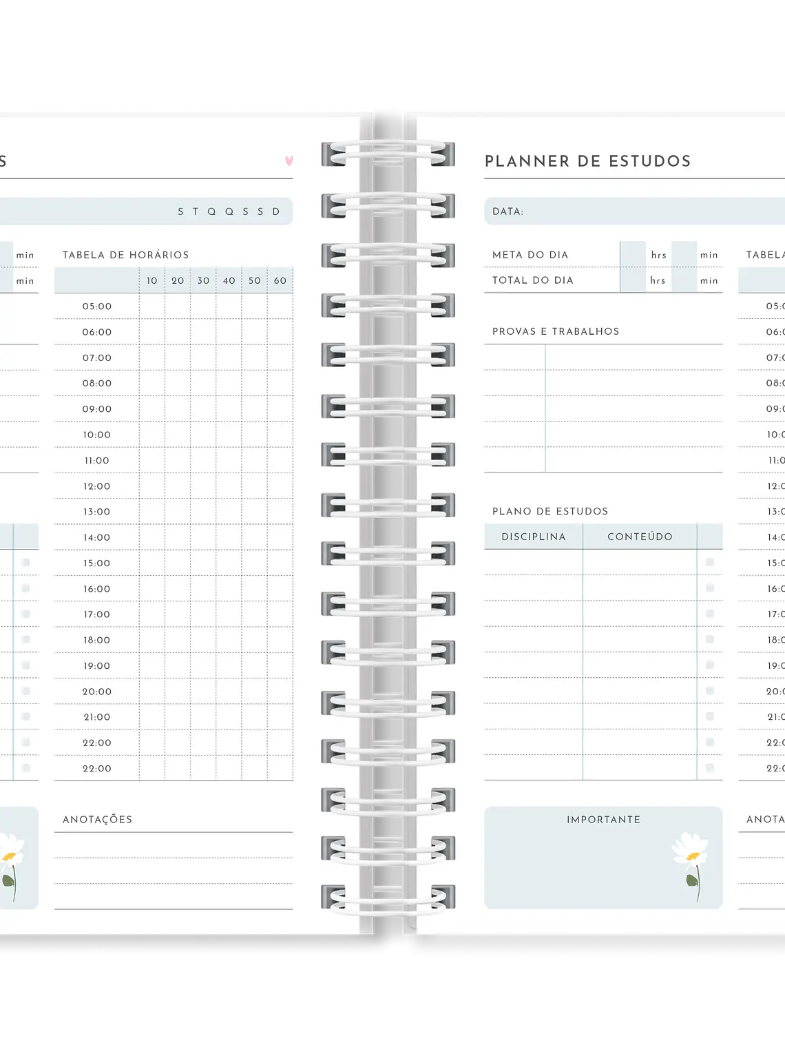 Planner de Estudo Single Flower 6