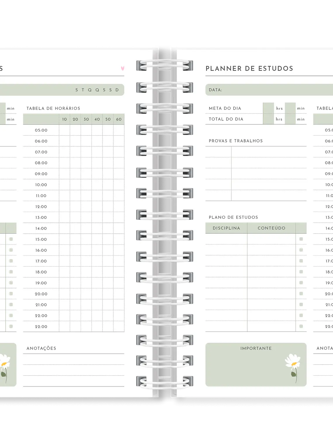 Planner de Estudo Brisa Leve 7