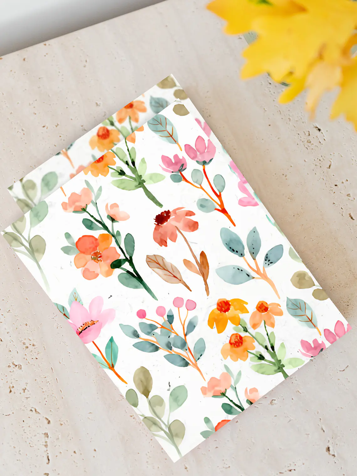 Caderno Aquarela Floral Vibrante 1