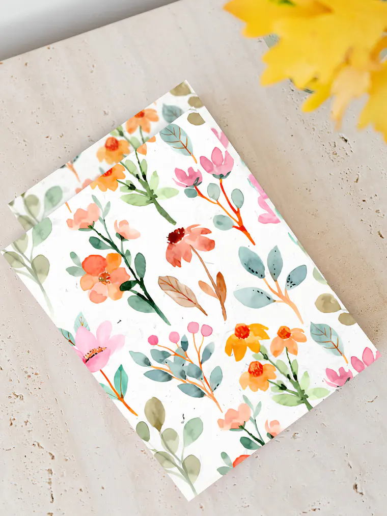 Caderno Aquarela Floral Vibrante 1