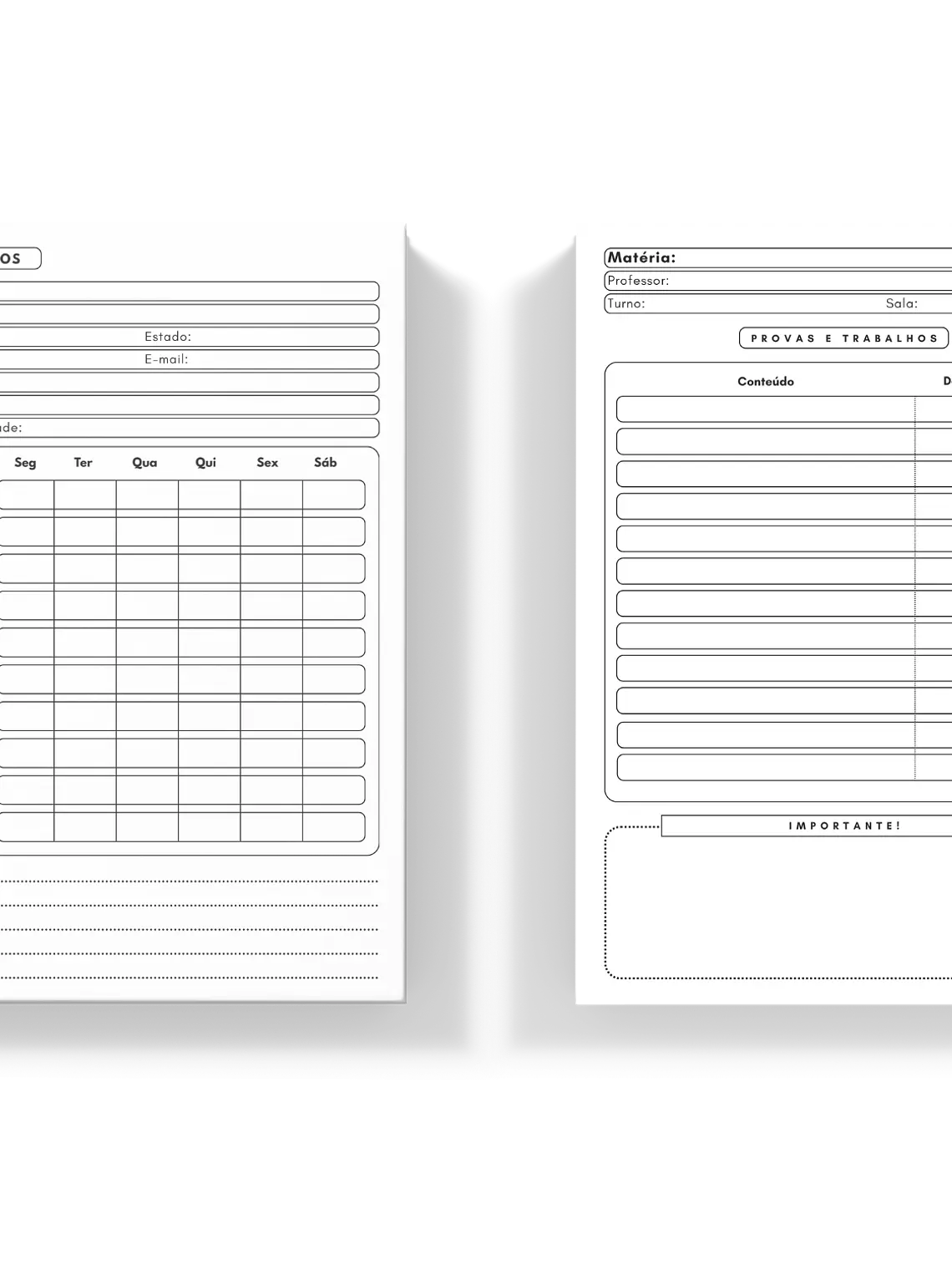 Caderno Escolar Listras Rosa 6