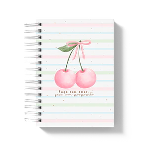 Caderno Escolar Cerejas Listradas