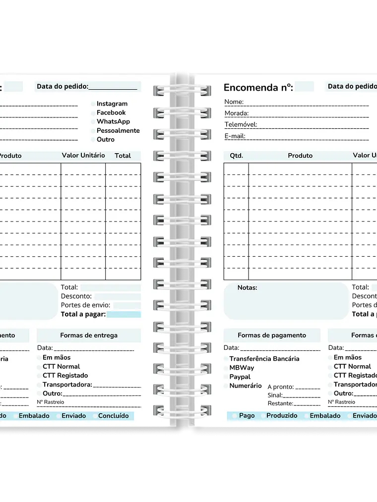 Caderno de Encomendas Floral Vintage 2
