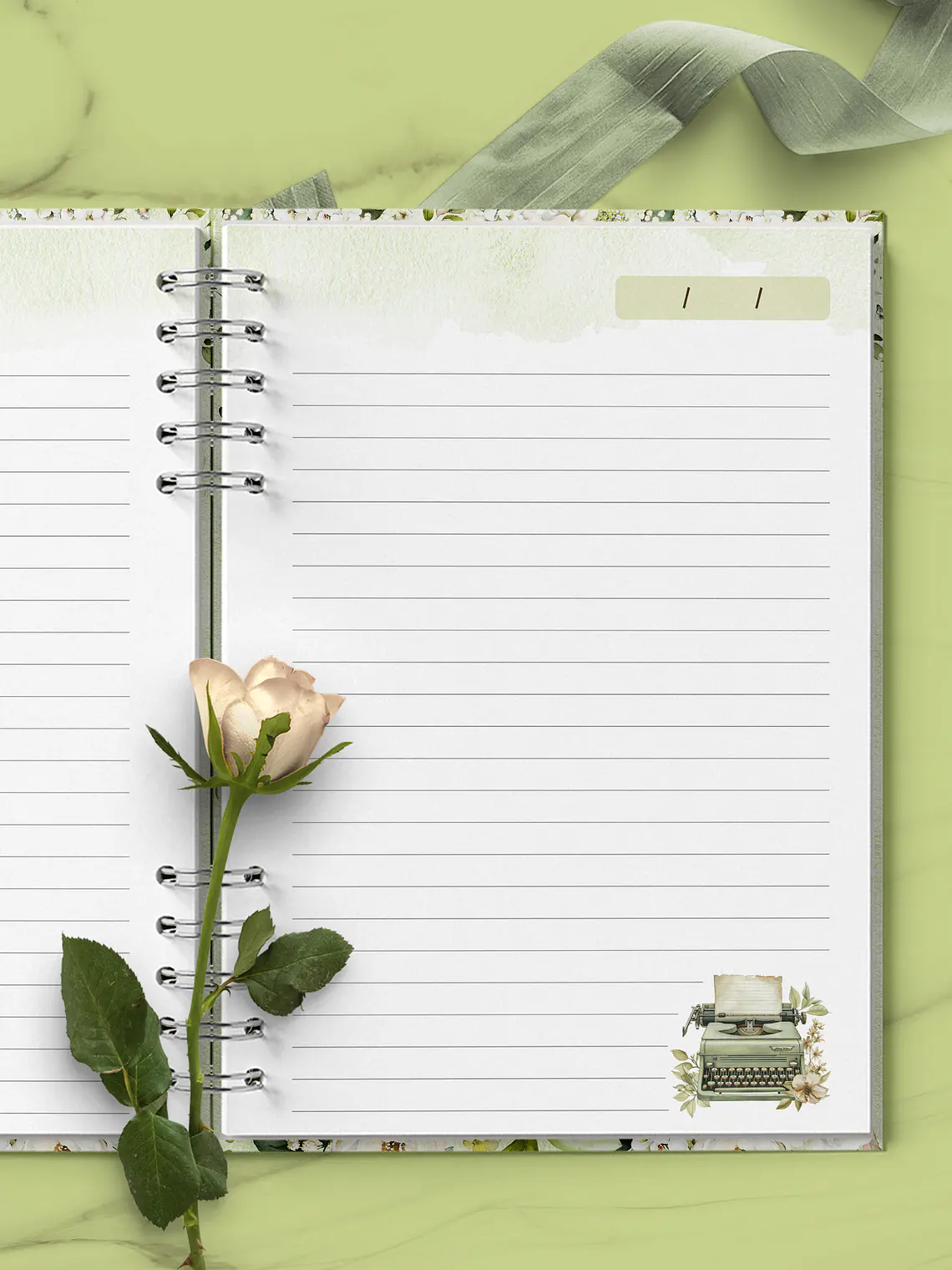 Caderno Floral Verde 6