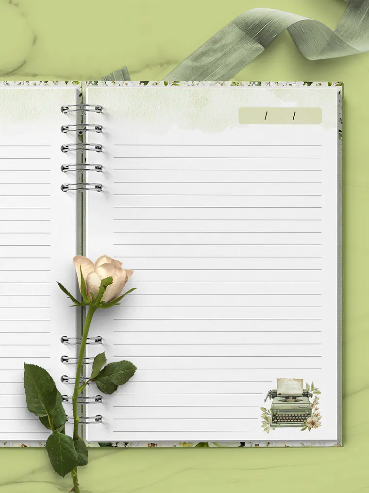 Caderno Floral Verde 6