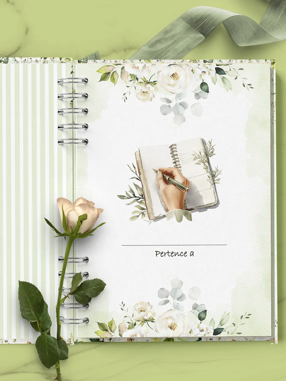 Caderno Floral Verde 5