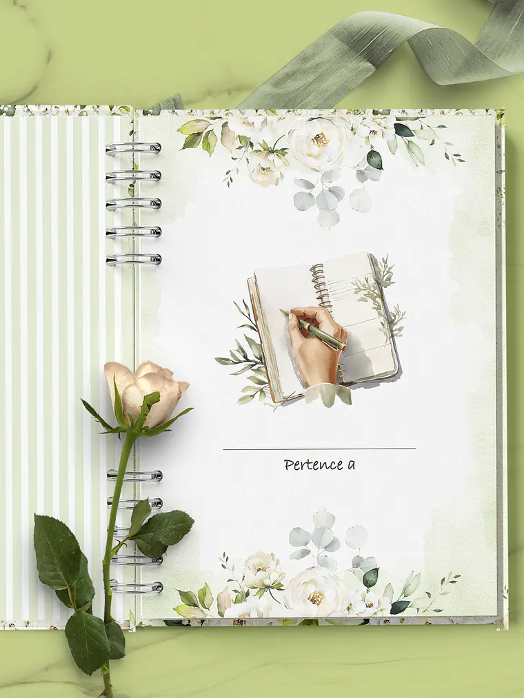 Caderno Floral Verde 5
