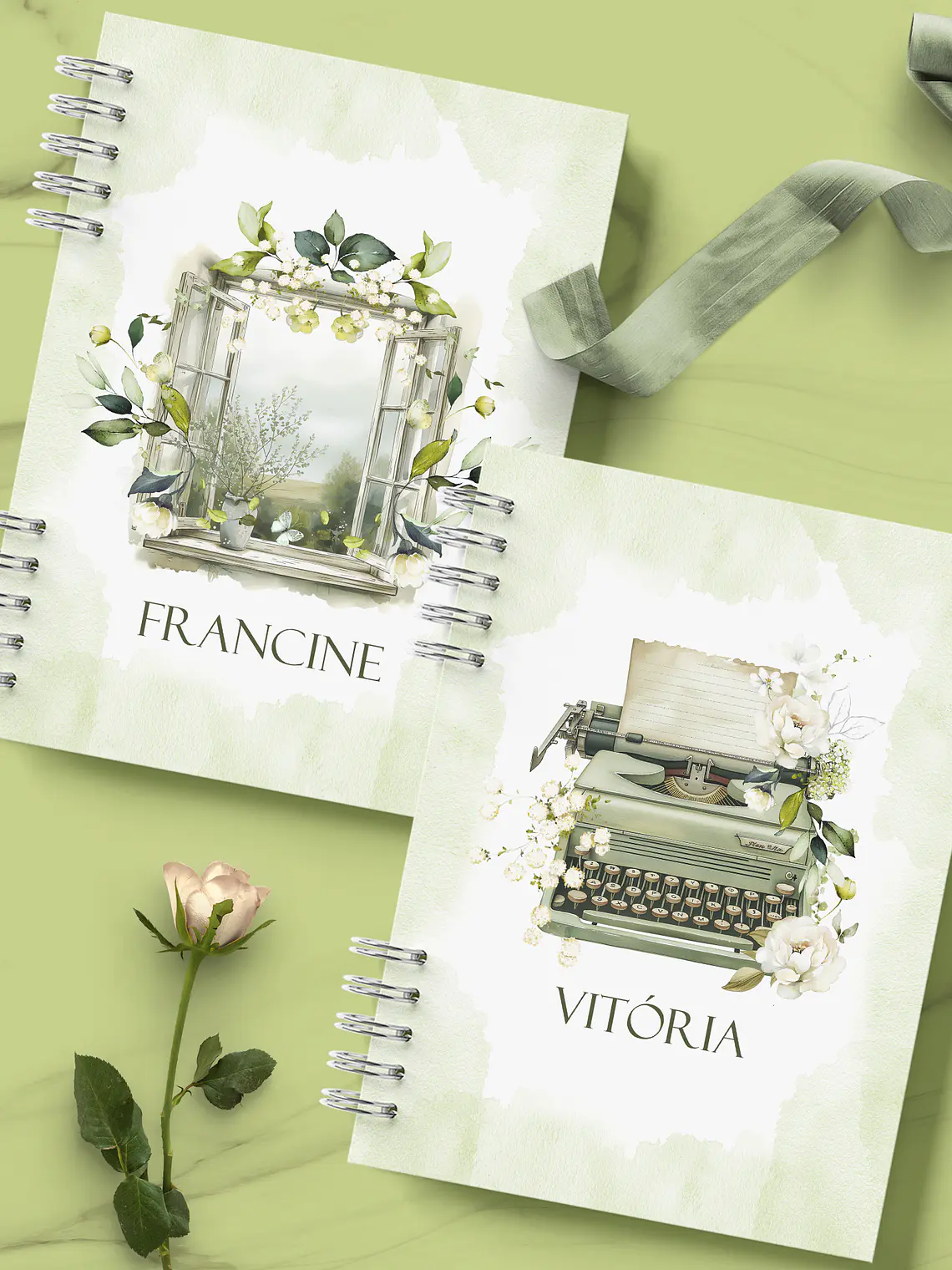 Caderno Floral Verde 1
