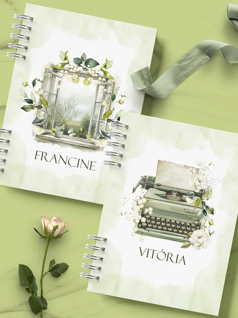 Caderno Floral Verde 1