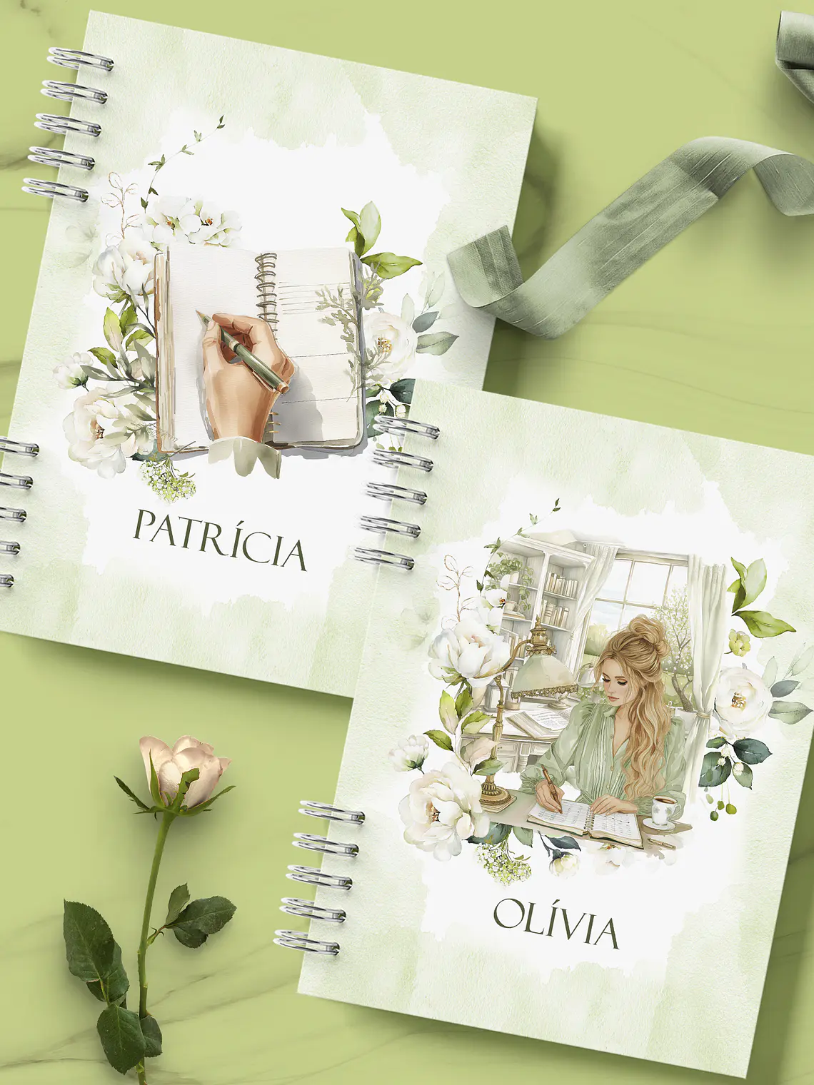 Caderno Floral Verde 2