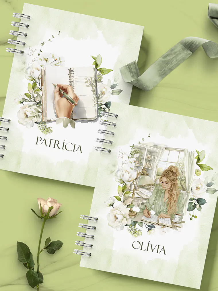 Caderno Floral Verde 2