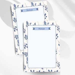 Bloco de Notas A6 Azul Botânico