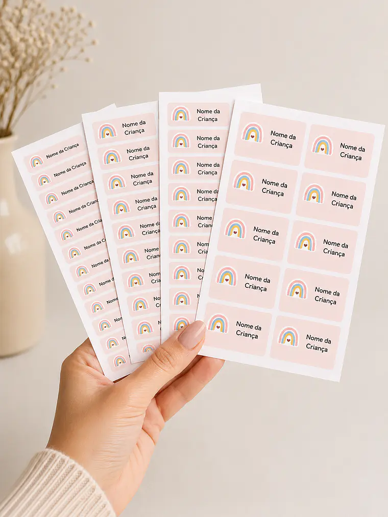 Folha Avulsa de Etiquetas Escolares Personalizadas 1