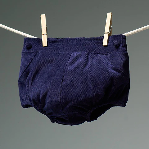 Bombacho cotelé azul